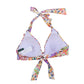 Top de banho feminino Ralph Lauren com estampa Paisley Majestic e bojo moldado, torcido, branco, tamanho 10