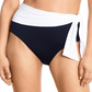 Calcinha de biquíni Ralph Lauren Bel Air cintura alta com faixa preta tamanho 4