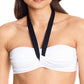 Top de biquíni Ralph Lauren feminino Bel Air com amarração nas costas, branco, tamanho 14
