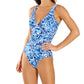 Ralph Lauren Bias Tribal Ikat Ots Maiô Feminino com Aro Azul Tamanho 12