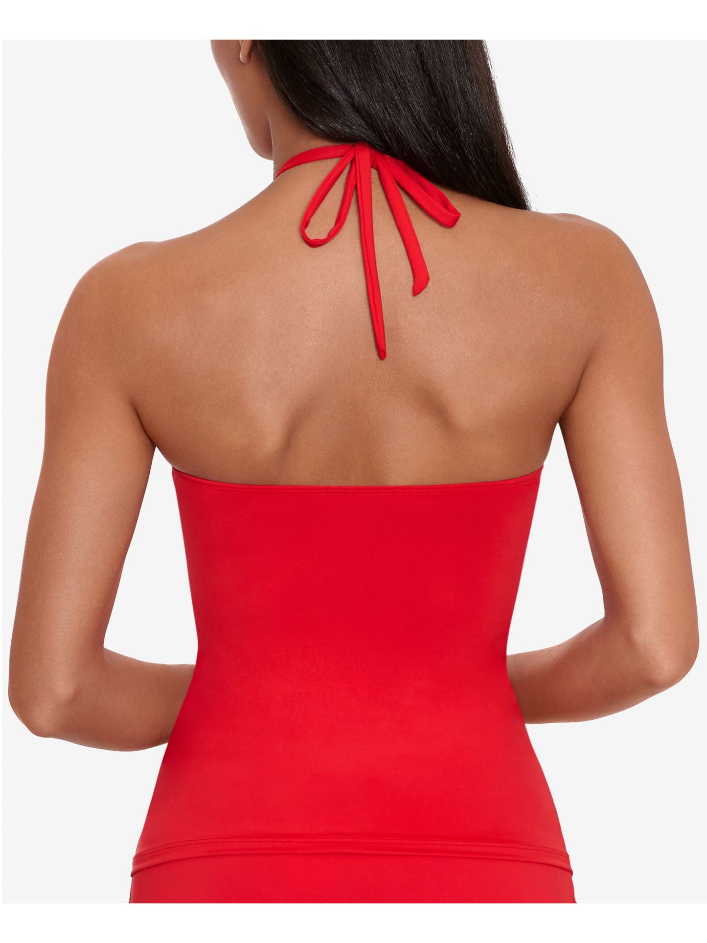 Maiô feminino com aro e estampa tribal Ikat Ots da Lauren Ralph Lauren, vermelho, tamanho 14