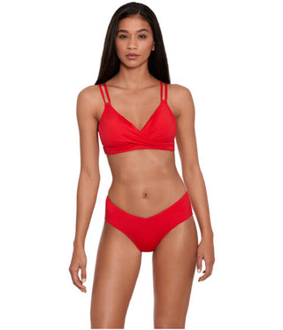 Calça Ralph Lauren Beach Club Feminina Solid Cintura Média Frente em V Vermelha Tamanho 10