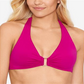 Top de biquíni Halter Beach Club feminino Ralph Lauren, rosa, tamanho 4