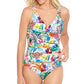 Top tankini com aro Tropical Caribbean feminino Ralph Lauren, multicolorido, tamanho 16