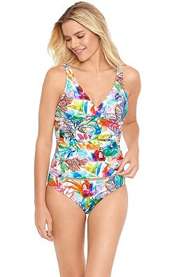 Top tankini com aro Tropical Caribbean feminino Ralph Lauren, multicolorido, tamanho 16