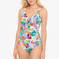 Top tankini com aro Tropical Caribbean feminino Ralph Lauren, multicolorido, tamanho 16