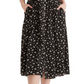 Vestido de algodão misto com decote quadrado e franzido Madewell em preto verdadeiro floral tamanho grande