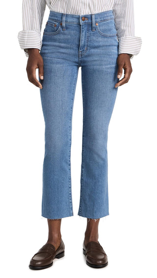 Calça jeans feminina Madewell Cherryville Wash Kick Out Crop, tamanho 24