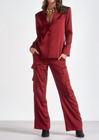 Elan - Blazer de cetim manga comprida
