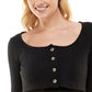 Vestido Cardigan de Malha Bodycon Ultra Flirt Junior Preto Tamanho Grande