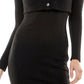 Vestido Cardigan de Malha Bodycon Ultra Flirt Junior Preto Tamanho Grande