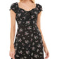 Vestido curto estampado floral Ultra Flirt Junior, preto, tamanho grande