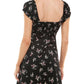 Vestido curto estampado floral Ultra Flirt Junior, preto, tamanho grande