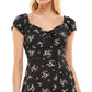 Vestido curto estampado floral Ultra Flirt Junior, preto, tamanho grande
