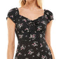 Vestido curto com estampa floral Ultra Flirt Junior, preto, tamanho pequeno