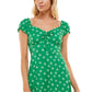 Vestido curto com estampa floral Ultra Flirt Junior, verde, tamanho médio