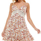 Vestido curto feminino Ultra Flirt com acabamento em renda e ajuste evasê, branco, tamanho extrapequeno