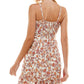 Vestido curto feminino Ultra Flirt com acabamento em renda e ajuste evasê, branco, tamanho extrapequeno