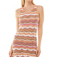 Vestido listrado de crochê Ultra Flirt Junior, laranja, tamanho pequeno