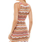 Vestido listrado de crochê Ultra Flirt Junior, laranja, tamanho pequeno
