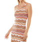 Vestido listrado de crochê Ultra Flirt Junior, laranja, tamanho pequeno