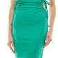 Vestido Ultra Flirt Junior com recorte franzido e nervuras laterais, verde, tamanho grande