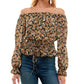 Blusa de alças largas com estampa floral Ultra Flirt Junior, preta, tamanho médio