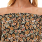 Blusa de alças largas com estampa floral Ultra Flirt Junior, preta, tamanho médio