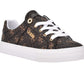 Tênis casual feminino GUESS Loven com cadarço, marrom, tamanho 9 M