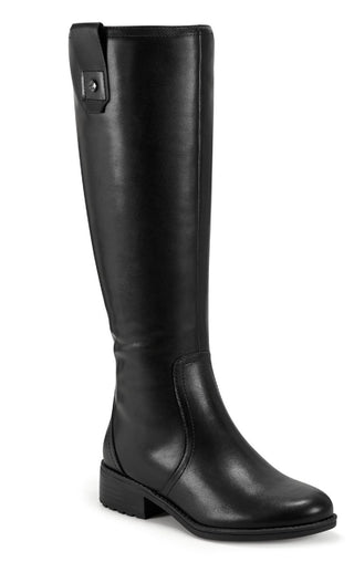 Botas de montaria femininas Easy Spirit Rhonda Regular Calf, pretas, tamanho 8,5 M