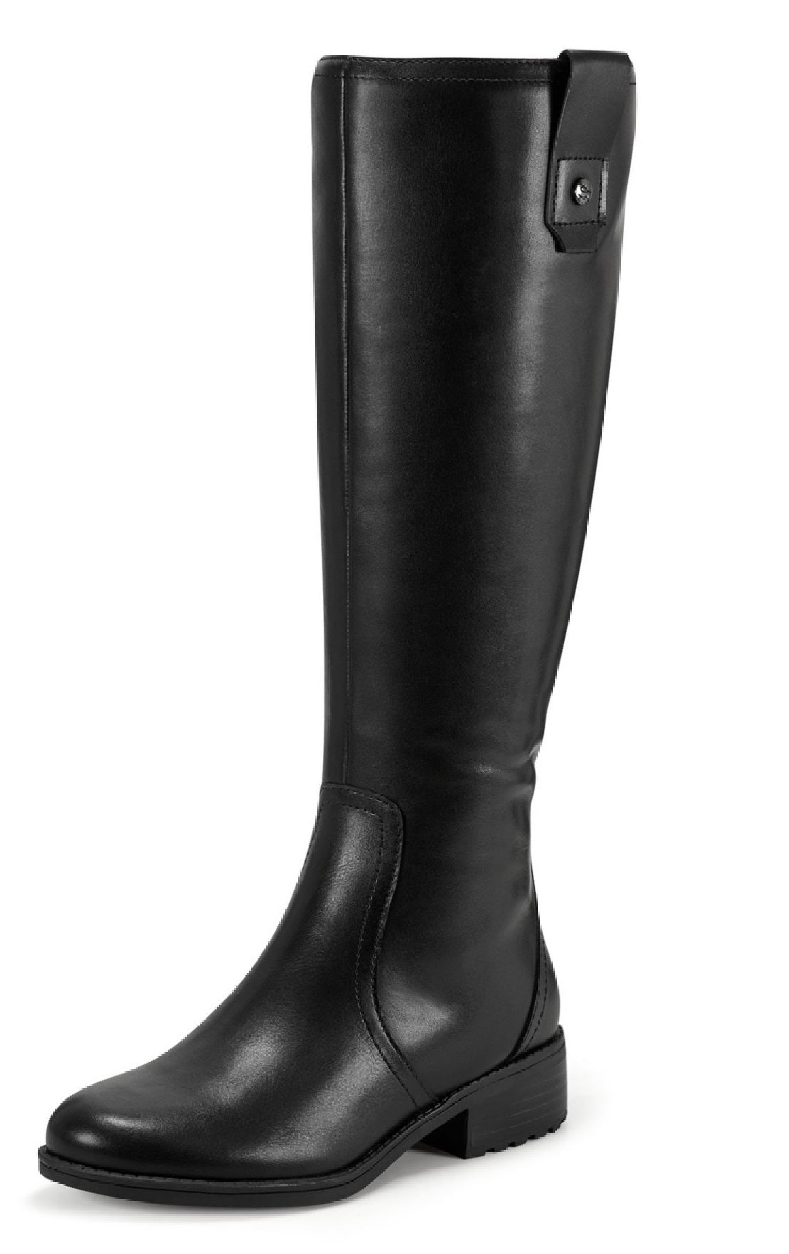 Botas de montaria femininas Easy Spirit Rhonda Regular Calf, pretas, tamanho 8,5 M