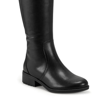 Botas de montaria femininas Easy Spirit Rhonda Regular Calf, pretas, tamanho 8,5 M