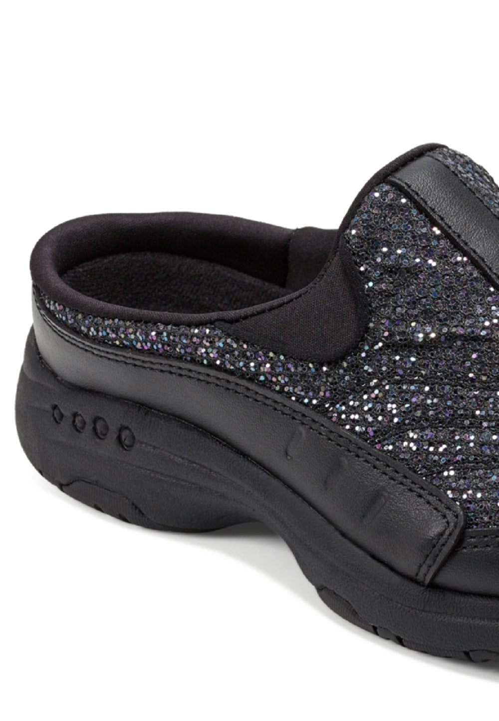 Tênis Easy Spirit Traveltime Glitter Slip On Feminino Preto Tamanho 7,5 M