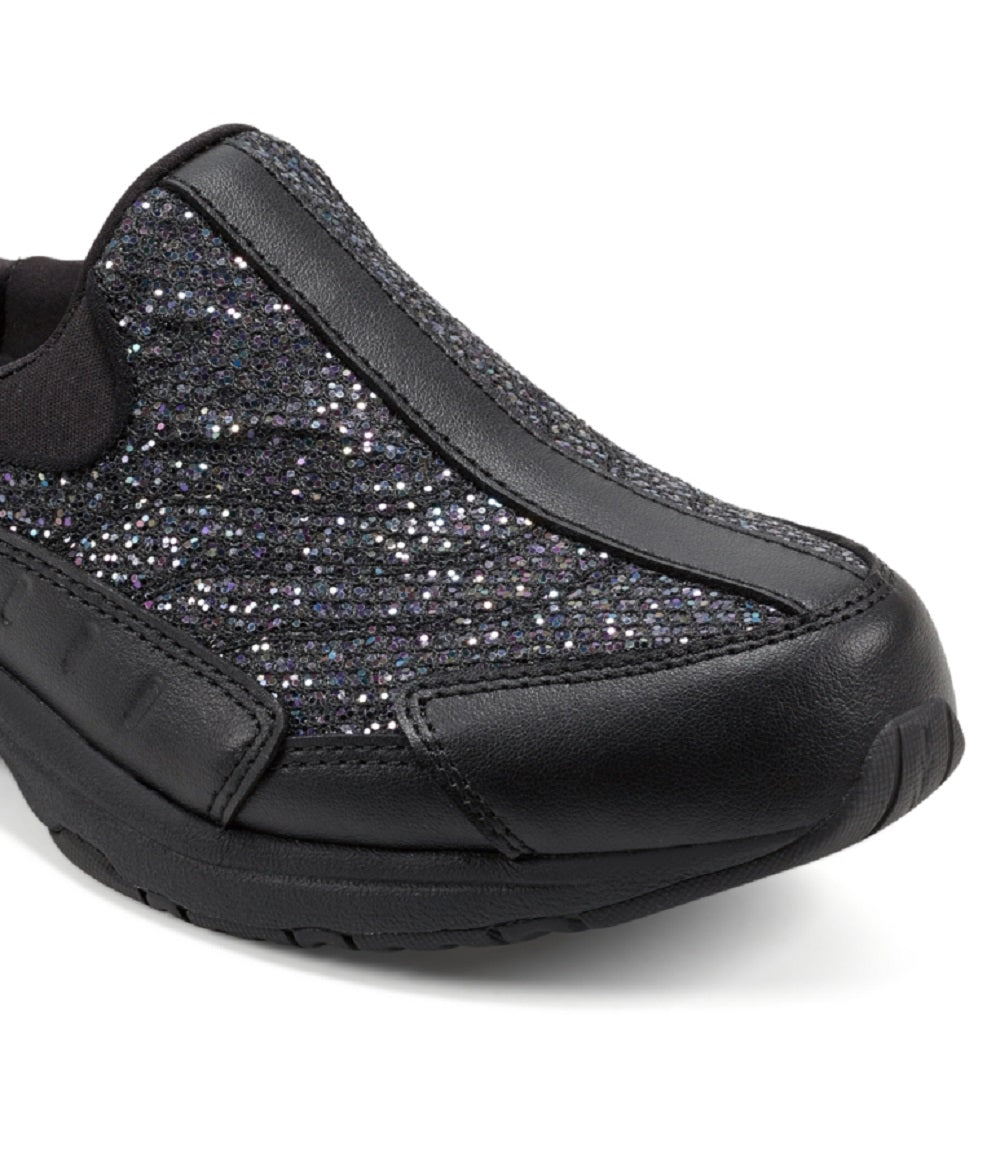 Tênis Easy Spirit Traveltime Glitter Slip On Feminino Preto Tamanho 7,5 M