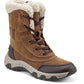 Bota feminina Easy Spirit Norte resistente à água com forro de pele sintética marrom tamanho 9,5 W