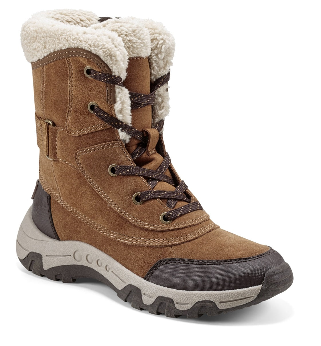 Bota feminina Easy Spirit Norte resistente à água com forro de pele sintética marrom tamanho 9,5 W