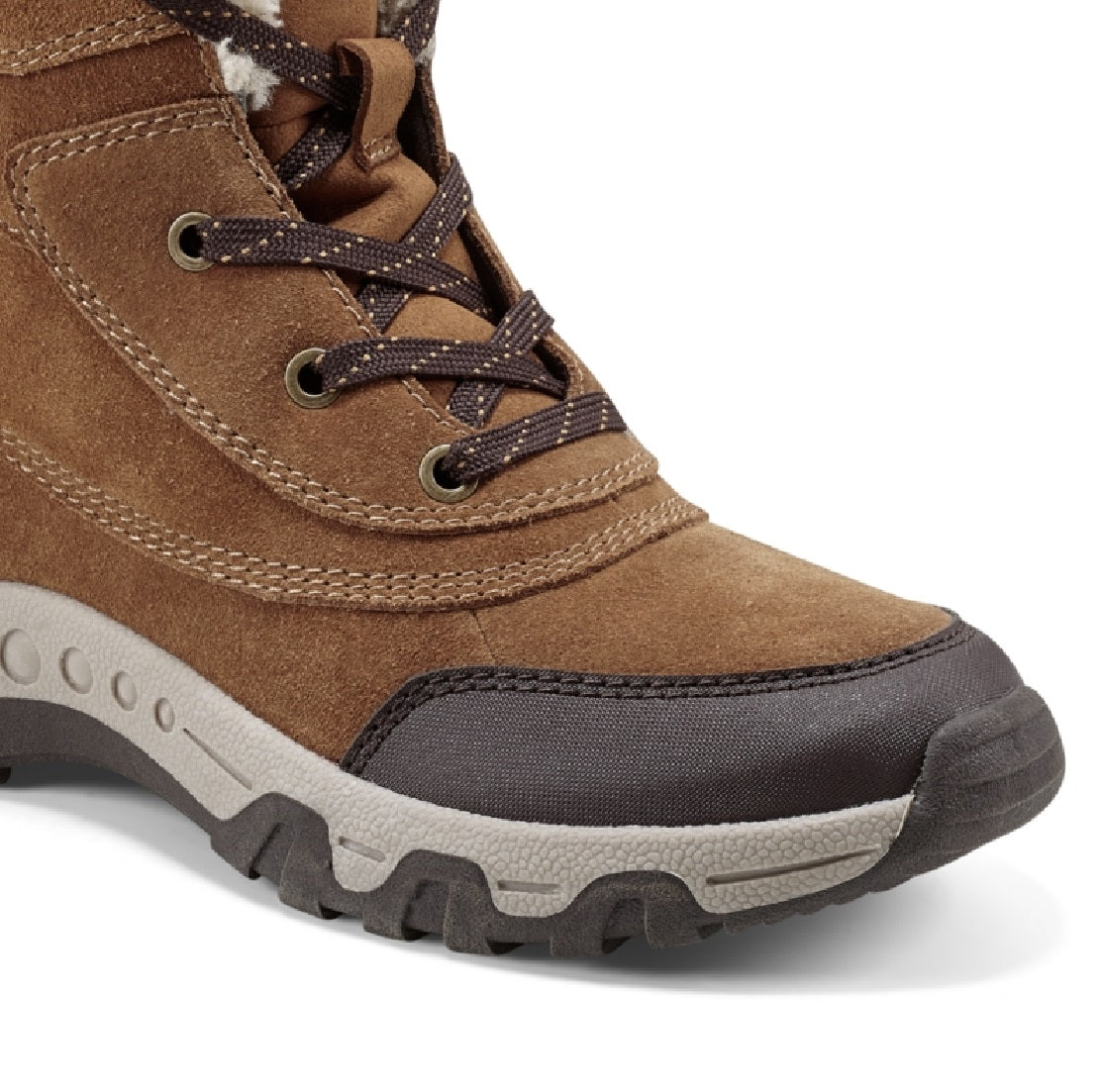Bota feminina Easy Spirit Norte resistente à água com forro de pele sintética marrom tamanho 9,5 W