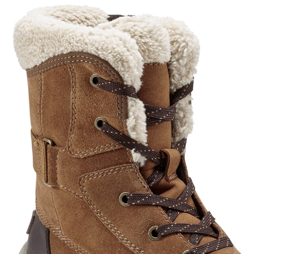Bota feminina Easy Spirit Norte resistente à água com forro de pele sintética marrom tamanho 9,5 W