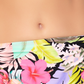 Biquíni California Waves Junior com estampa floral e cintura alta, preto e multicolorido