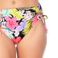 Biquíni California Waves Junior com estampa floral e cintura alta, preto e multicolorido