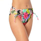 Biquíni California Waves Junior com estampa floral e cintura alta, preto e multicolorido