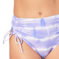 Biquíni feminino de cintura alta com estampa tie-dye da California Waves, tamanho grande, roxo