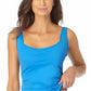 Top de natação feminino Anne Cole Wave com decote quadrado e tanquíni azul, tamanho grande