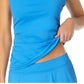 Top de natação feminino Anne Cole Wave com decote quadrado e tanquíni azul, tamanho grande