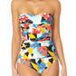 Anne Cole Maiô Feminino Multi Twist Front Franzido Bandeau One Piece Multicolorido Tamanho 6