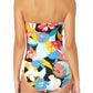 Anne Cole Maiô Feminino Multi Twist Front Franzido Bandeau One Piece Multicolorido Tamanho 6