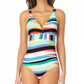 Maiô listrado feminino Anne Cole, multicolorido