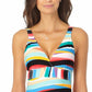 Maiô listrado feminino Anne Cole, multicolorido