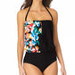 Blusa feminina Anne Cole Signature Summer Bunches preta tamanho 10