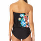 Blusa feminina Anne Cole Signature Summer Bunches preta tamanho 10